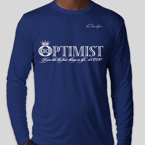 optimist shirt royal blue long sleeve