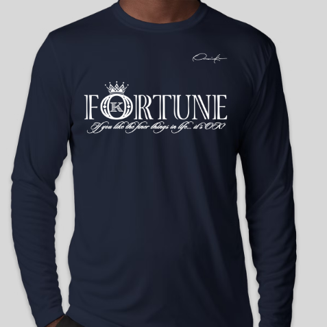 fortune t-shirt long sleeve navy blue