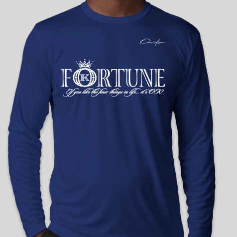fortune t-shirt long sleeve royal blue