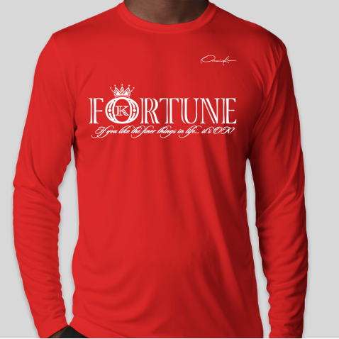 fortune t-shirt long sleeve red
