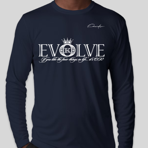 evolve t-shirt long sleeve navy blue