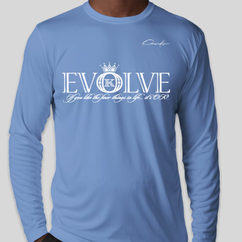 evolve t-shirt long sleeve carolina blue
