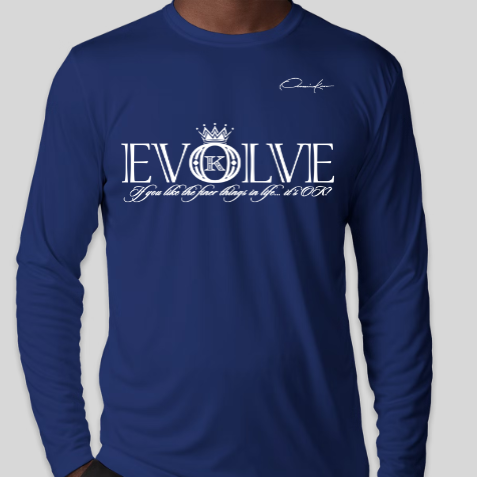evolve t-shirt long sleeve royal blue