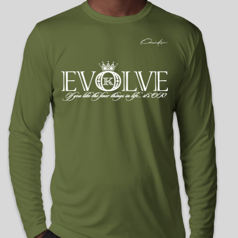 evolve t-shirt long sleeve army green