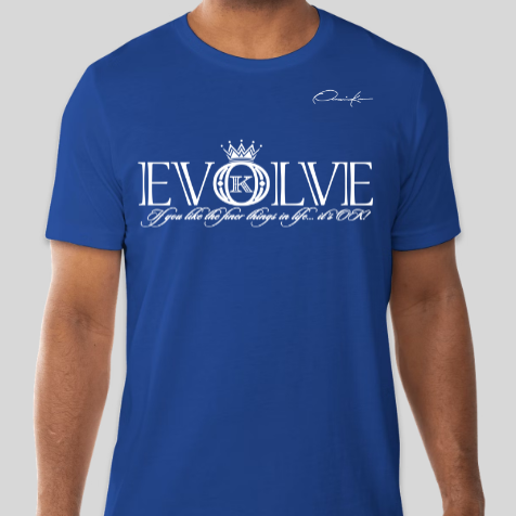 evolve t-shirt royal blue