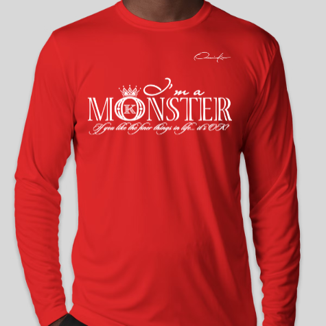 monster shirt long sleeve red