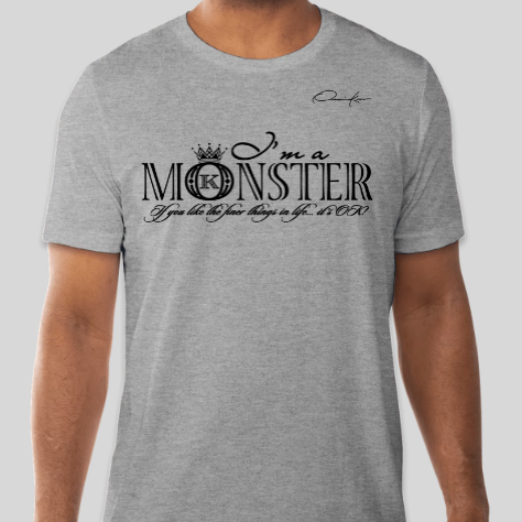 monster t-shirt gray