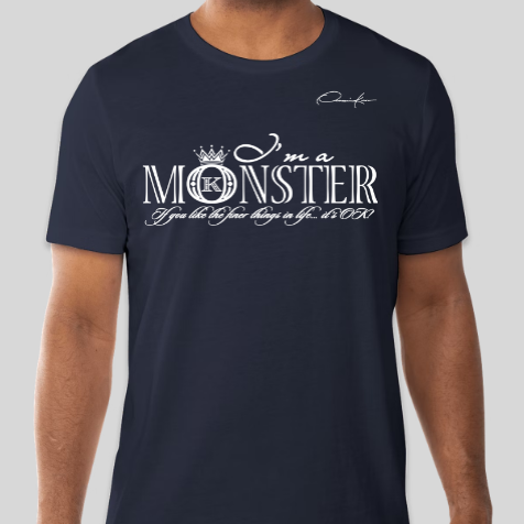 monster t-shirt navy blue