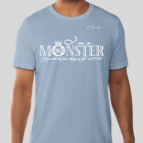 monster t-shirt carolina blue