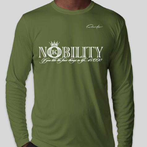 nobility shirt army green long sleeve