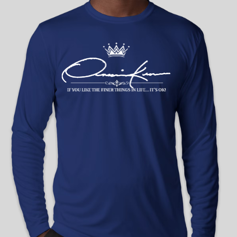 signature collection shirt royal blue long sleeve