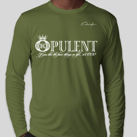 opulent shirt army green long sleeve
