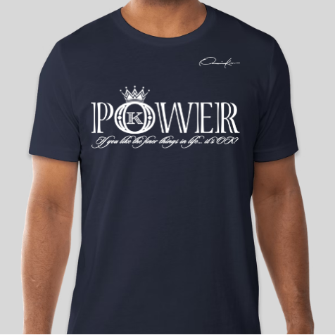 power t-shirt navy blue