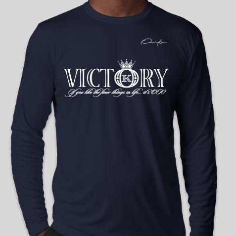 victory shirt navy blue long sleeve