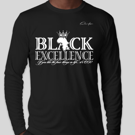 long sleeve black excellence shirt