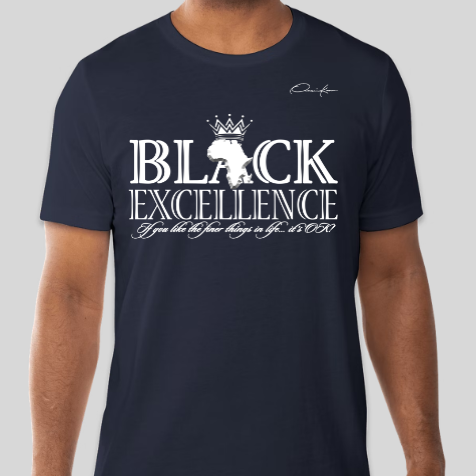 navy blue black excellence shirt