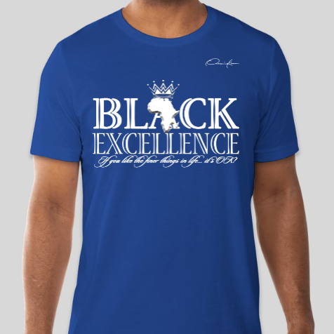 royal blue black excellence shirt