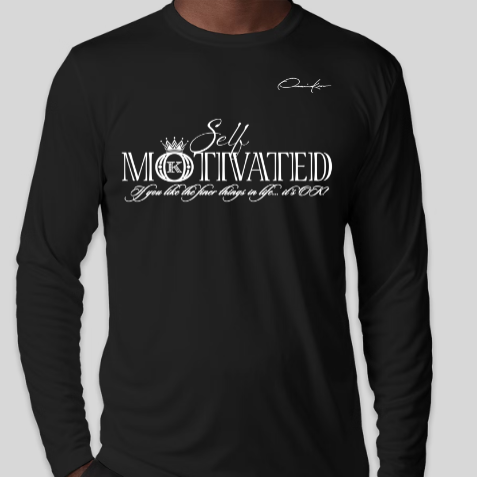 black motivation long sleeve shirt
