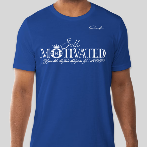 motivation t-shirt royal blue