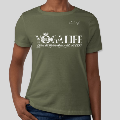 yoga life t-shirt army green