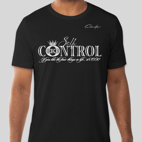 black self-control t-shirt