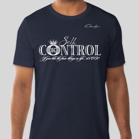 navy blue self-control t-shirt