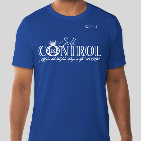 royal blue self-control t-shirt