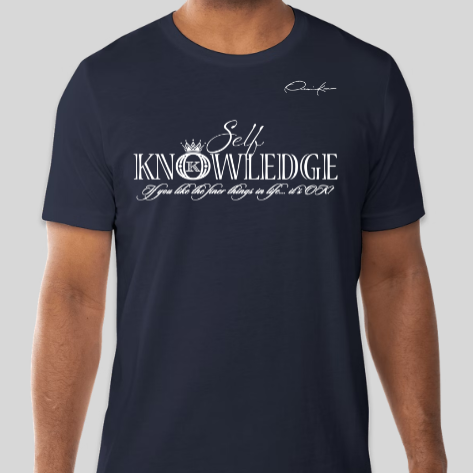 self knowledge t-shirt navy blue