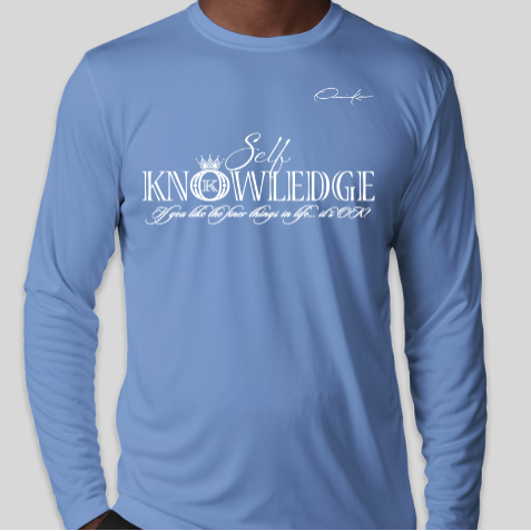 carolina blue self-knowledge long sleeve shirt