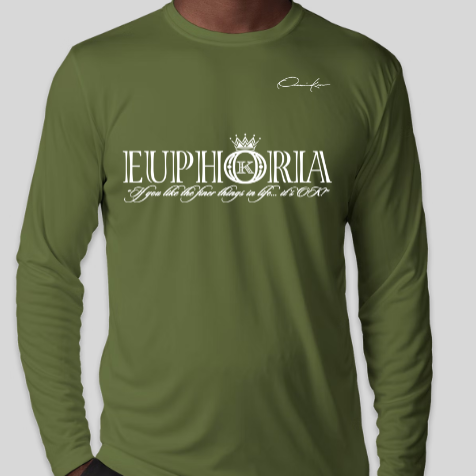 euphoria shirt long sleeve army green