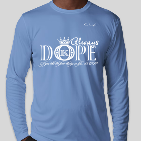 dope shirt long sleeve carolina blue