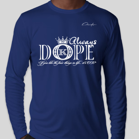 dope shirt long sleeve royal blue