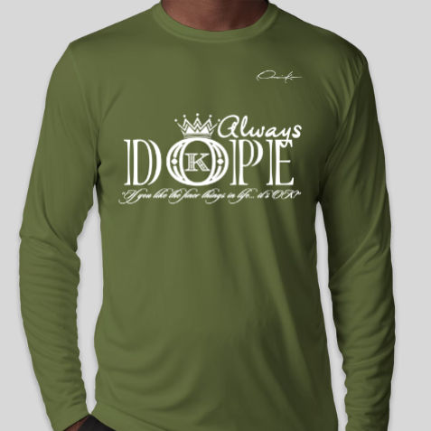 dope shirt long sleeve army green