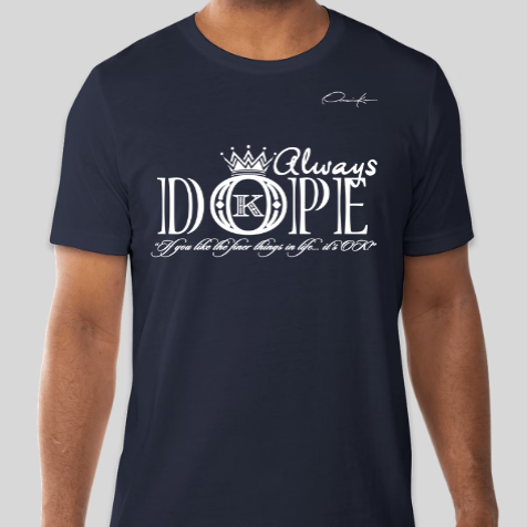 dope t-shirt navy blue