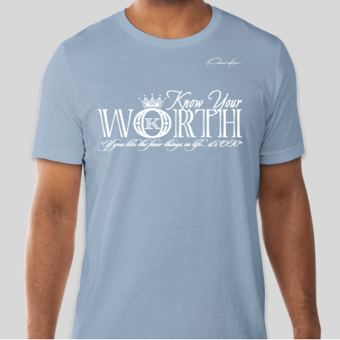 carolina blue know your worth t-shirt