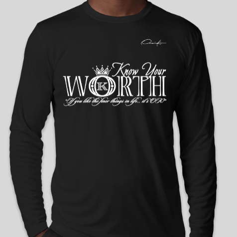black know your worth long sleeve shirt