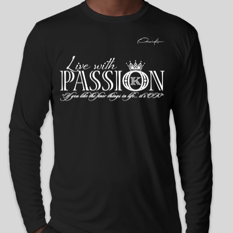 black live with passion long sleeve shirt
