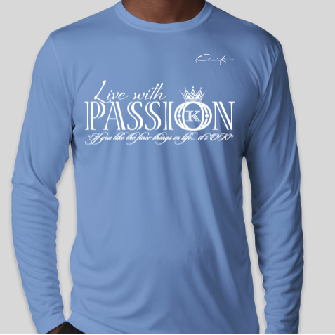 carolina blue live with passion long sleeve shirt