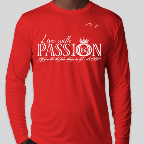 red live with passion long sleeve shirt