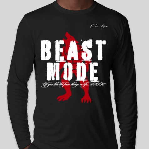 black beast mode long sleeve shirt