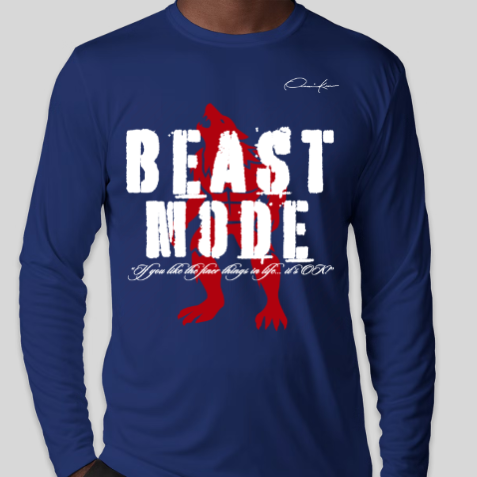 royal blue beast mode long sleeve shirt