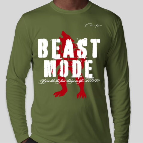 army green beast mode long sleeve shirt