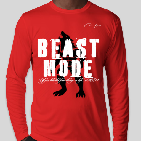 red beast mode long sleeve shirt