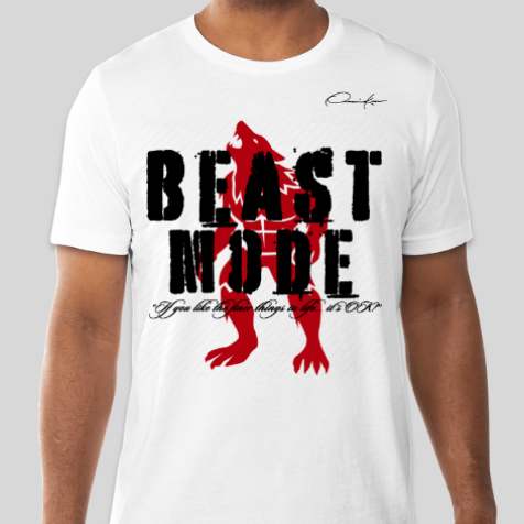white beast mode shirt