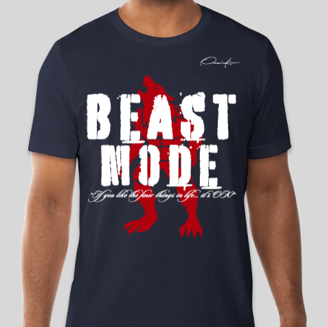 navy blue beast mode shirt
