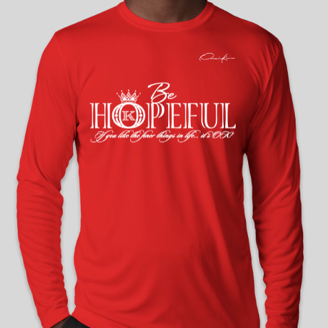 red be hopeful long sleeve shirt