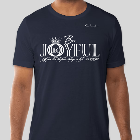 navy blue be joyful t-shirt