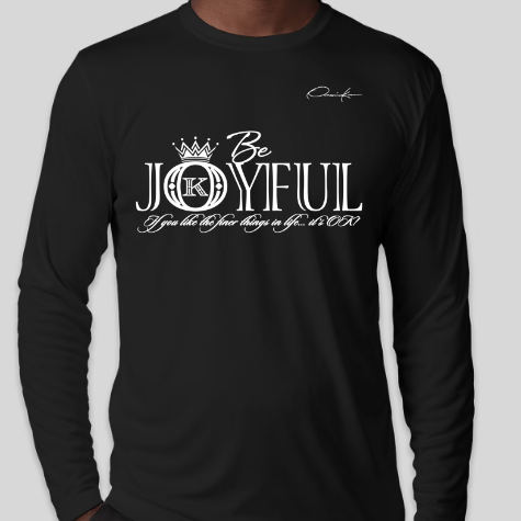 black be joyful long sleeve shirt