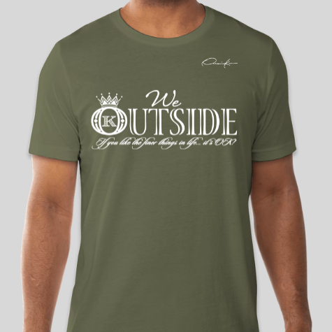 we outside t-shirt army green