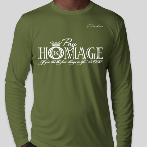 pay homage long sleeve shirt army green